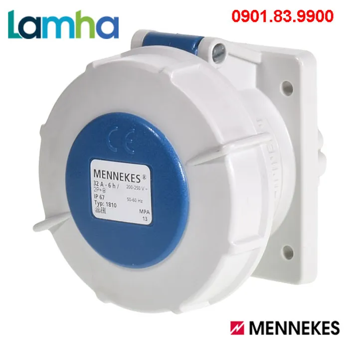 Ổ cắm gắn bảng (lọai thẳng) Mennekes 1810 (3P, 32A, IP67)