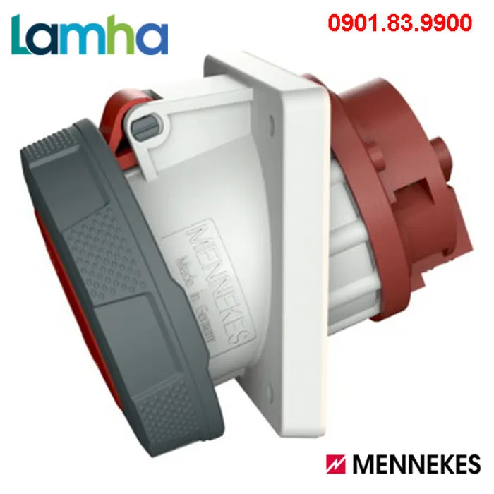 Ổ cắm gắn bảng (nghiêng 20°) Mennekes 209A (5P, 63A, IP67)