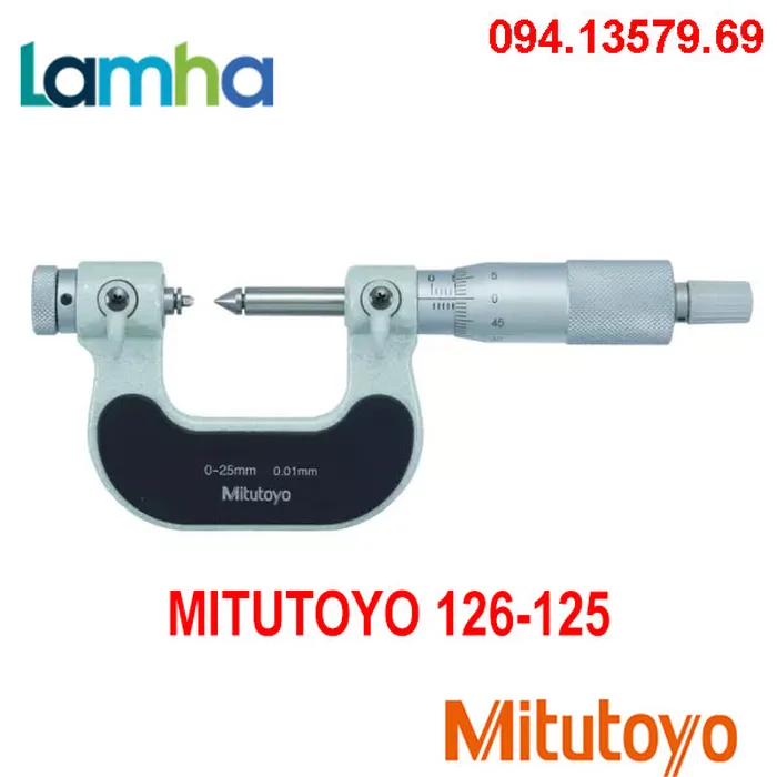 Panme đo ren cơ khí Mitutoyo 126-125 (0-25mm/0.01mm)