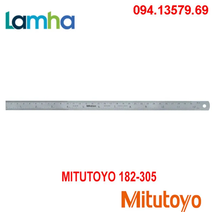 Thước lá thép Mitutoyo 182-305 ( 0-300/12, Rộng 15mm