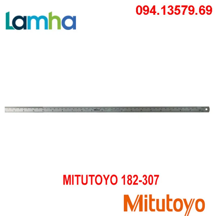 Thước lá thép Mitutoyo 182-307 (0-500/20, Rộng 15mm)