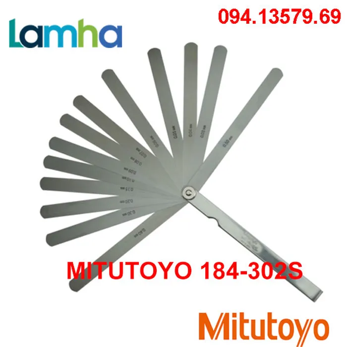 Dưỡng đo độ dày khe hở Mitutoyo 184-302S (0.05-0.5mm, 13 lá)