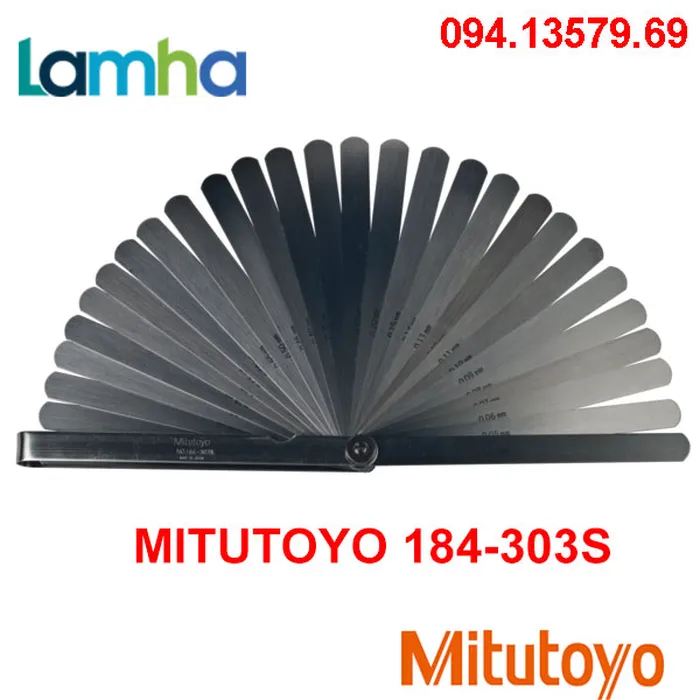 Dưỡng đo độ dày khe hở Mitutoyo 184-303S (0.05-1mm, 28 lá)