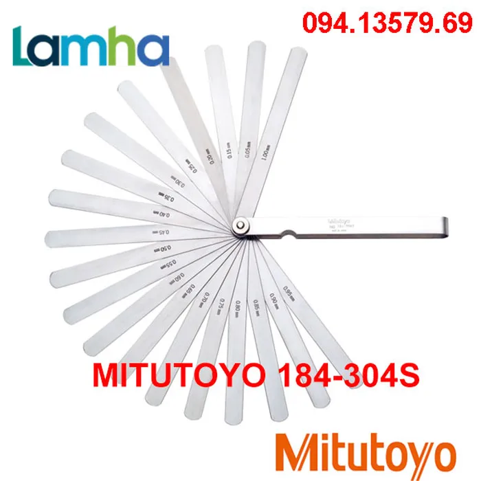 Dưỡng đo độ dày khe hở Mitutoyo 184-304S (0.05-1mm, 20 lá)