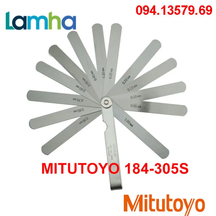 Dưỡng đo độ dày khe hở Mitutoyo 184-305S (0.05-1mm, 13 lá)
