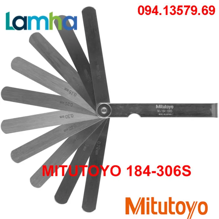 Dưỡng đo độ dày khe hở Mitutoyo 184-306S (0.05-0.8mm, 10 lá)