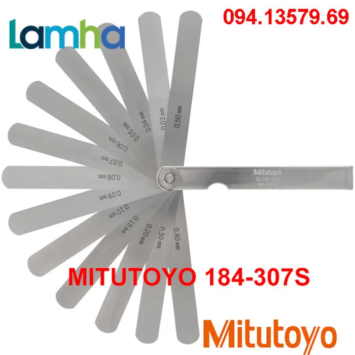 Dưỡng đo độ dày khe hở Mitutoyo 184-307S (0.05-1mm, 13 lá)