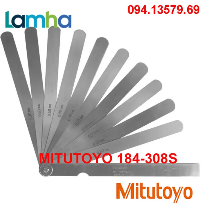 Dưỡng đo độ dày khe hở Mitutoyo 184-308S (0.05-0.8mm, 10 lá)