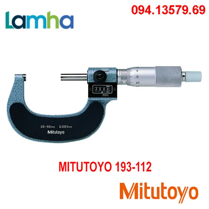 Panme đo ngoài số đếm MITUTOYO 193-112 (25-50mm, 0.001mm)