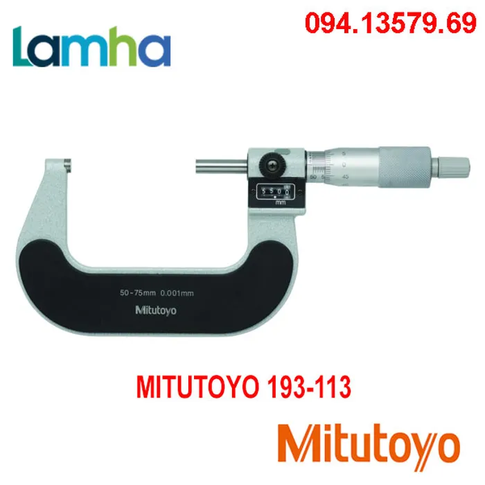 Panme đo ngoài số đếm MITUTOYO 193-113 (50-75mm, 0.001mm)