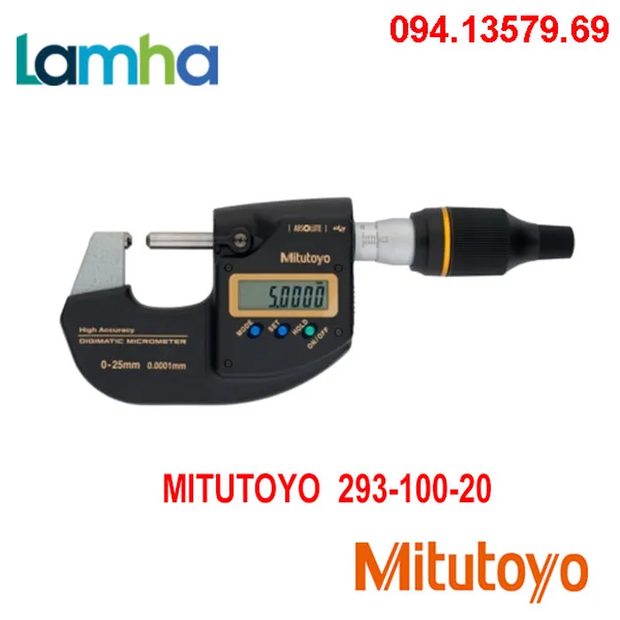 Panme Điện Tử Đo Ngoài MITUTOYO 293-100-20 (0-25mm, 0.0001mm)