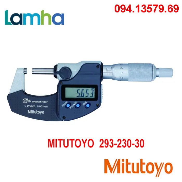 Panme Điện Tử Đo Ngoài MITUTOYO 293-230-30 (0-25mm, 0.001mm, IP65)