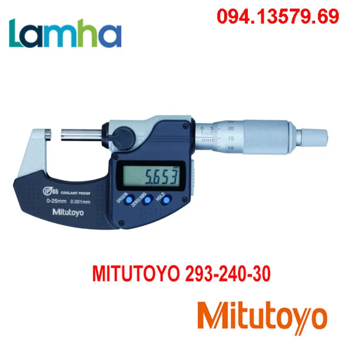 Panme Điện Tử Đo Ngoài MITUTOYO 293-240-30 (0-25mm, 0.001mm, IP65)