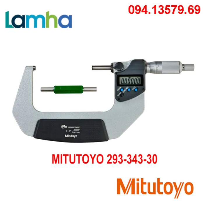 Panme Điện Tử Đo Ngoài MITUTOYO 293-343-30 (75-100mm/3-4, 0.001mm)