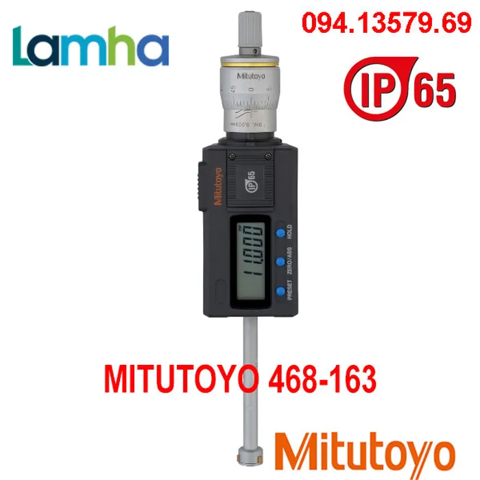 Panme đo lỗ ba chấu điện tử Mitutoyo 468-163 (10-12mm/0.001mm)