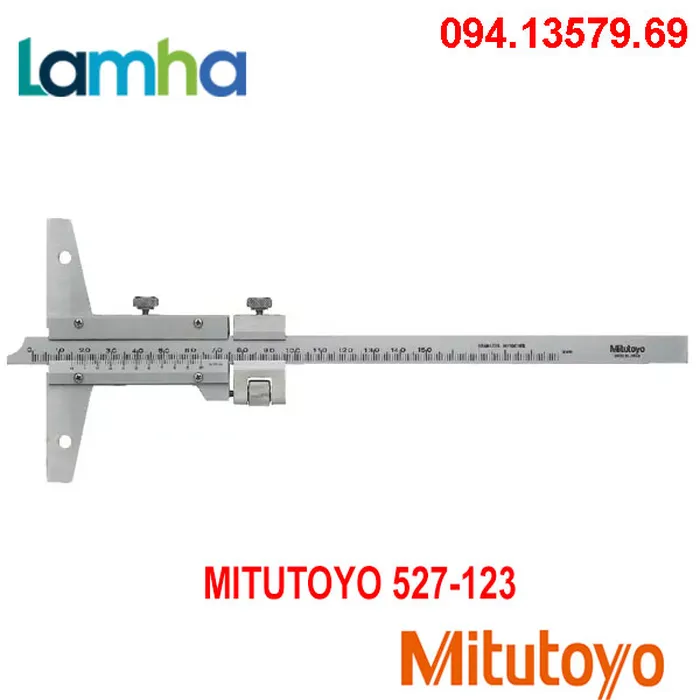 Thước đo độ sâu cơ khí Mitutoyo 527-123 (0-200mm/0.02)