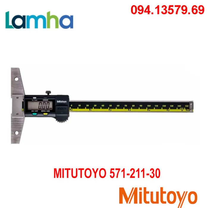 Thước đo độ sâu điện tử Mitutoyo 571-211-30 (0-150mm/6''/0.01)