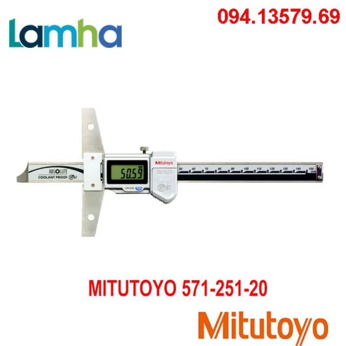 Thước đo độ sâu điện tử Mitutoyo 571-251-20 (0-150mm/0.01, IP67)