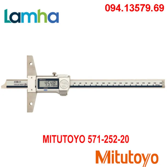 Thước đo độ sâu điện tử Mitutoyo 571-252-20 (0-200mm/0.01, IP67)