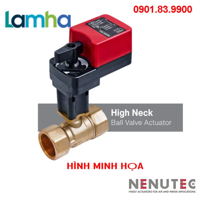 Van motorized 2 ngã, nối ren Nenutec NVCB72025BF + NABA1-05 (5Nm; Điện áp: 24V AC/DC ; Điều khiển: ON/OFF, DN25)