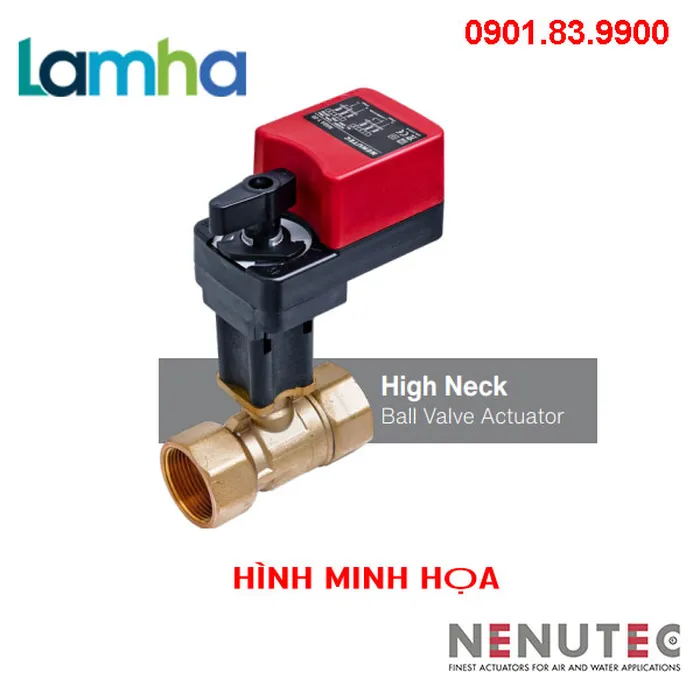 Van motorized 2 ngã, nối ren Nenutec NVCB72040BF + NABM 1.1-10 Điện áp: 24V AC/DC; ĐK: modulating 0…10 Vdc, DN40