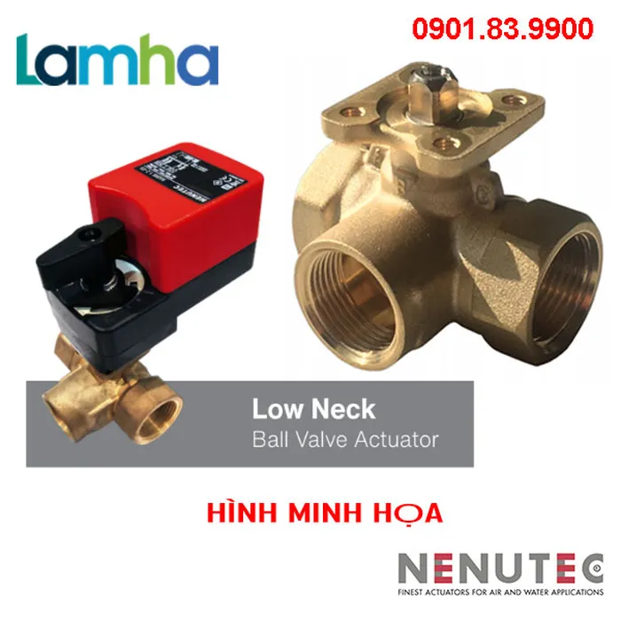 Van motorized 3 ngã, nối ren Nenutec NVCB73032BF + NABA2-05 (Điện áp: 230V ; Điều khiển: ON/OFF, DN32)