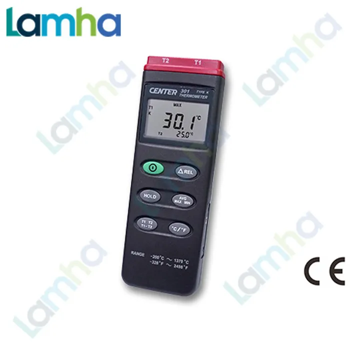 Nhiệt kế 2 kênh loại K Center 301 đo chính xác (-200~1370℃)