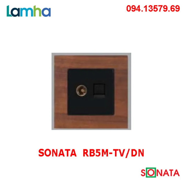 Ổ cắm ti vi + vi tính RJ45 SONATA RB5M-TV/DN