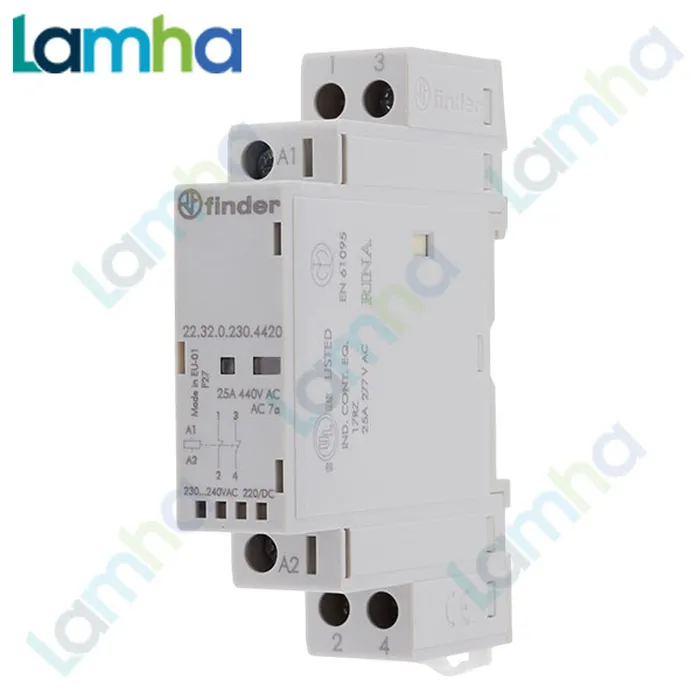 Rơ le Relay contactor Finder 22.32.0.230.4420 25A, Tiết kiệm và An toàn với coil 230V AC/DC