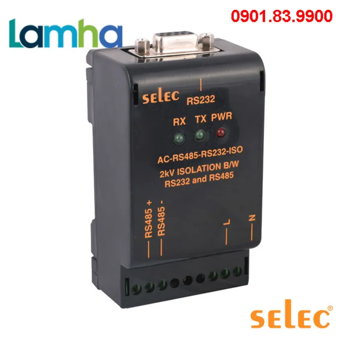 Bộ chuyển đổi RS485 - 232 Selec AC-RS485-RS232-ISO