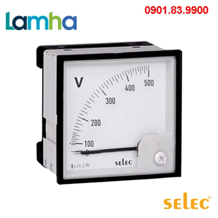Đồng hồ kim đo điện áp Selec AM-V-3-L (96X96) (0 đến 500V)