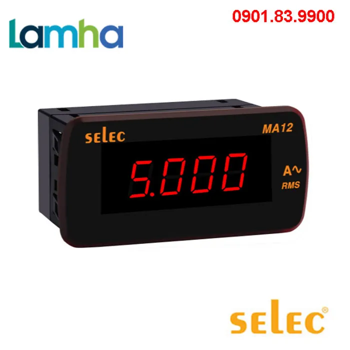 Đồng hồ đo Dòng điện AC dạng LED Selec MA12 (48x96)