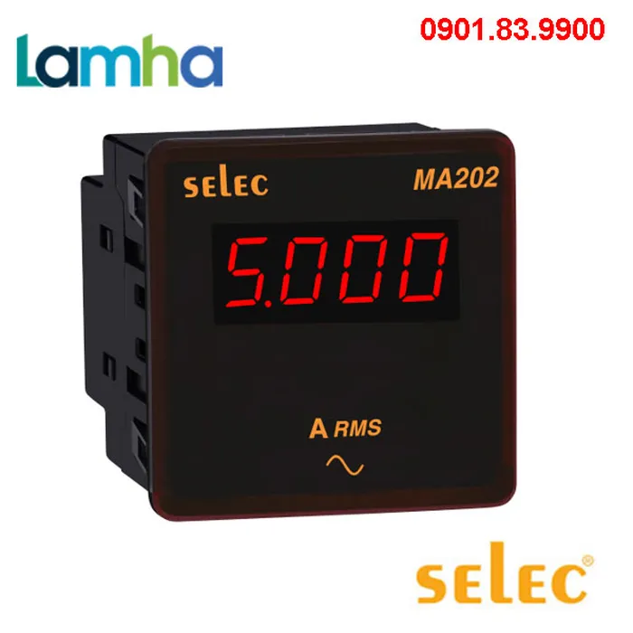 Đồng hồ đo Dòng điện AC dạng LED Selec MA202 (72x72)
