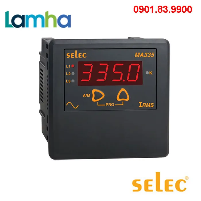 Đồng hồ đo Dòng điện AC dạng LED Selec MA335 (96x96)