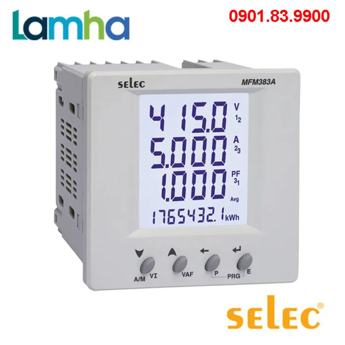 Đồng hồ đo đa chức năng dạng LED Selec MFM383A-C (96x96)