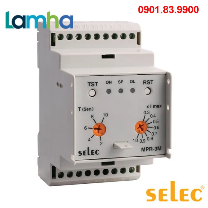 Rơ le bảo vệ động cơ 3 pha 3 dây Selec MPR-3M-2-415V
