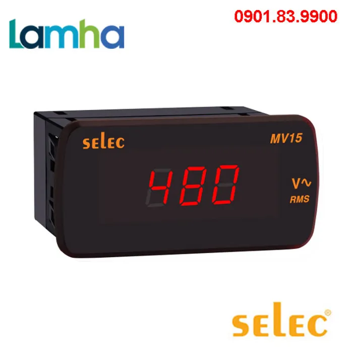 Đồng hồ đo Điện áp dạng LED Selec MV15 (48x96)