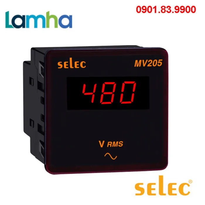 Đồng hồ đo Điện áp dạng LED Selec MV205 (72x72)