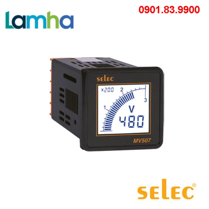 Đồng hồ đo Điện áp dạng LCD Selec MV507 (48x48)
