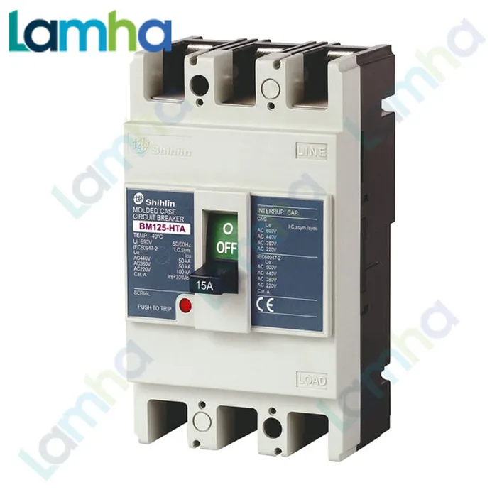 Cầu dao khối MCCB (Aptomat) 3P Shihlin BM125-HTA (10.15.16.20.25.30.32.40.50A, 50kA)