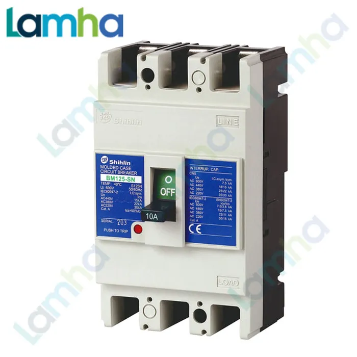 Cầu dao khối MCCB (Aptomat) 3P Shihlin BM125-SN (10.15.20.30.40.50.60.75.100.125A, 22kA)