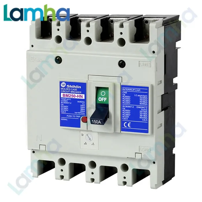 Cầu dao khối MCCB (Aptomat) 4P Shihlin BM250-HN (125.150.175.200.225.250A (Adj.), 36kA)