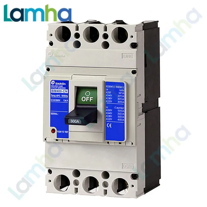 Cầu dao khối MCCB (Aptomat) 3P Shihlin BM400-CN (Không thanh đồng) (250.300.350.400A, 25kA)