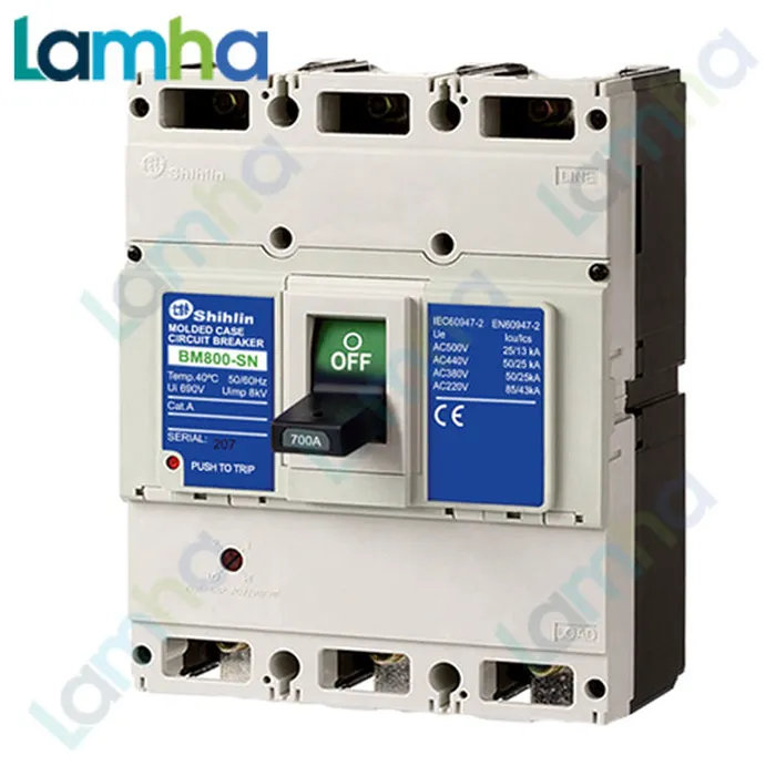 Cầu dao khối MCCB (Aptomat) 3P Shihlin BM800-SN (Không thanh đồng) (700.800A, 50kA)