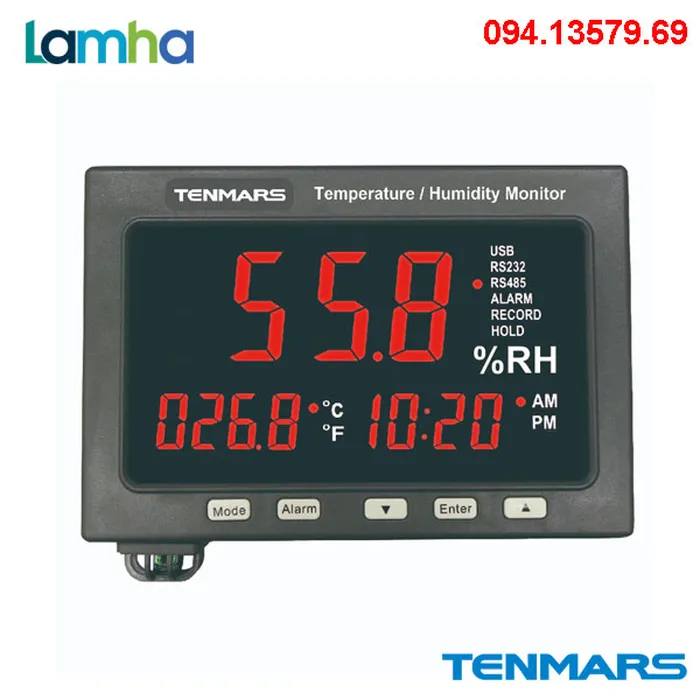 Nhiệt ẩm kế tự ghi Tenmars TM-185A (-20ºC~70ºC)