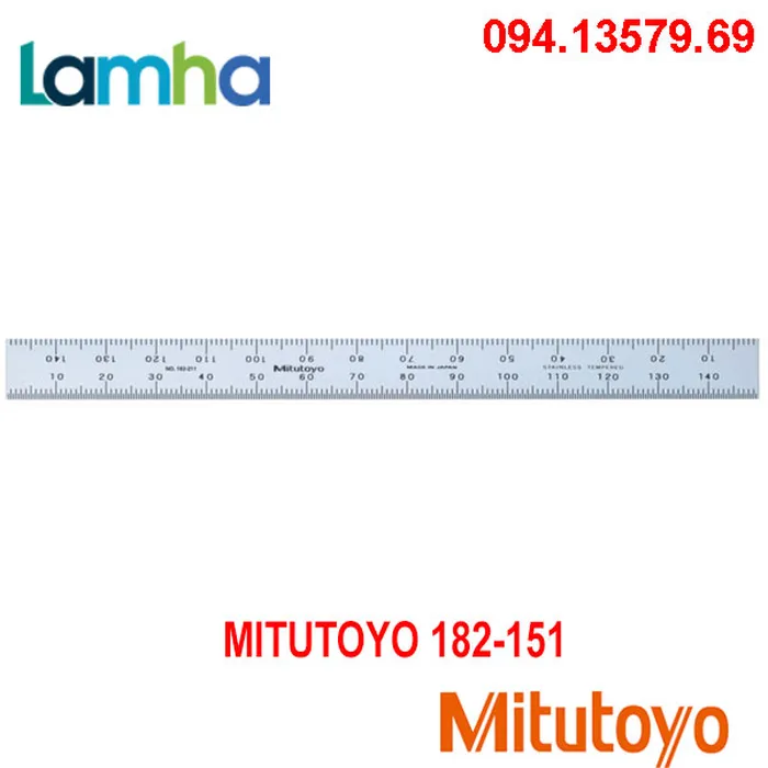 Thước lá thép Mitutoyo 182-151 (450mm, Rộng 30mm)