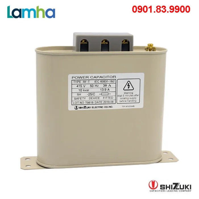 Tụ bù 3 pha Tụ dầu 415V Shizuki RF-T41510 (10 kVAr)