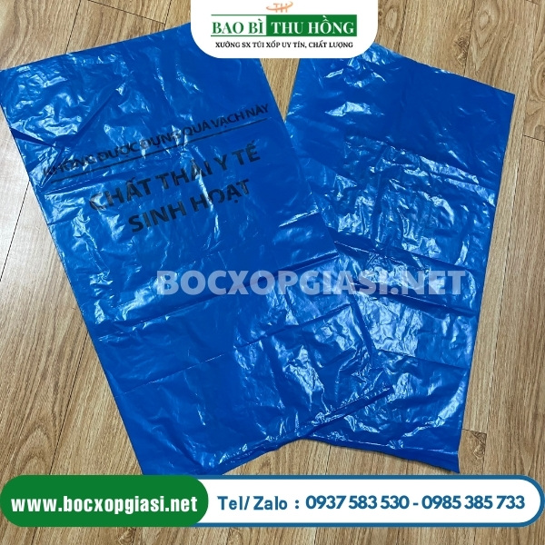 Túi nilon đựng rác y tế sinh hoạt màu xanh Túi nilon đựng rác y tế sinh hoạt màu xanh