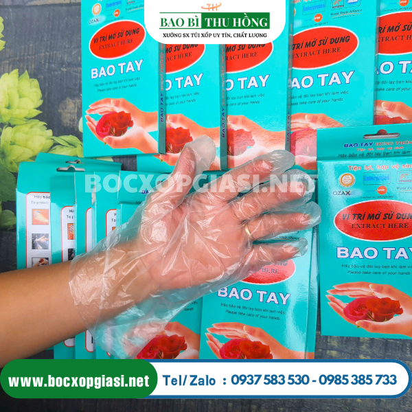 Hộp bao tay xốp loại 100 chiếc/ hộp Hộp bao tay xốp loại 100 chiếc/ hộp