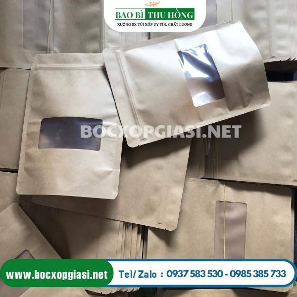 Túi giấy có cửa sổ đựng thực phẩm chuyên nghiệp lịch sự Túi giấy có cửa sổ đựng thực phẩm chuyên nghiệp lịch sự